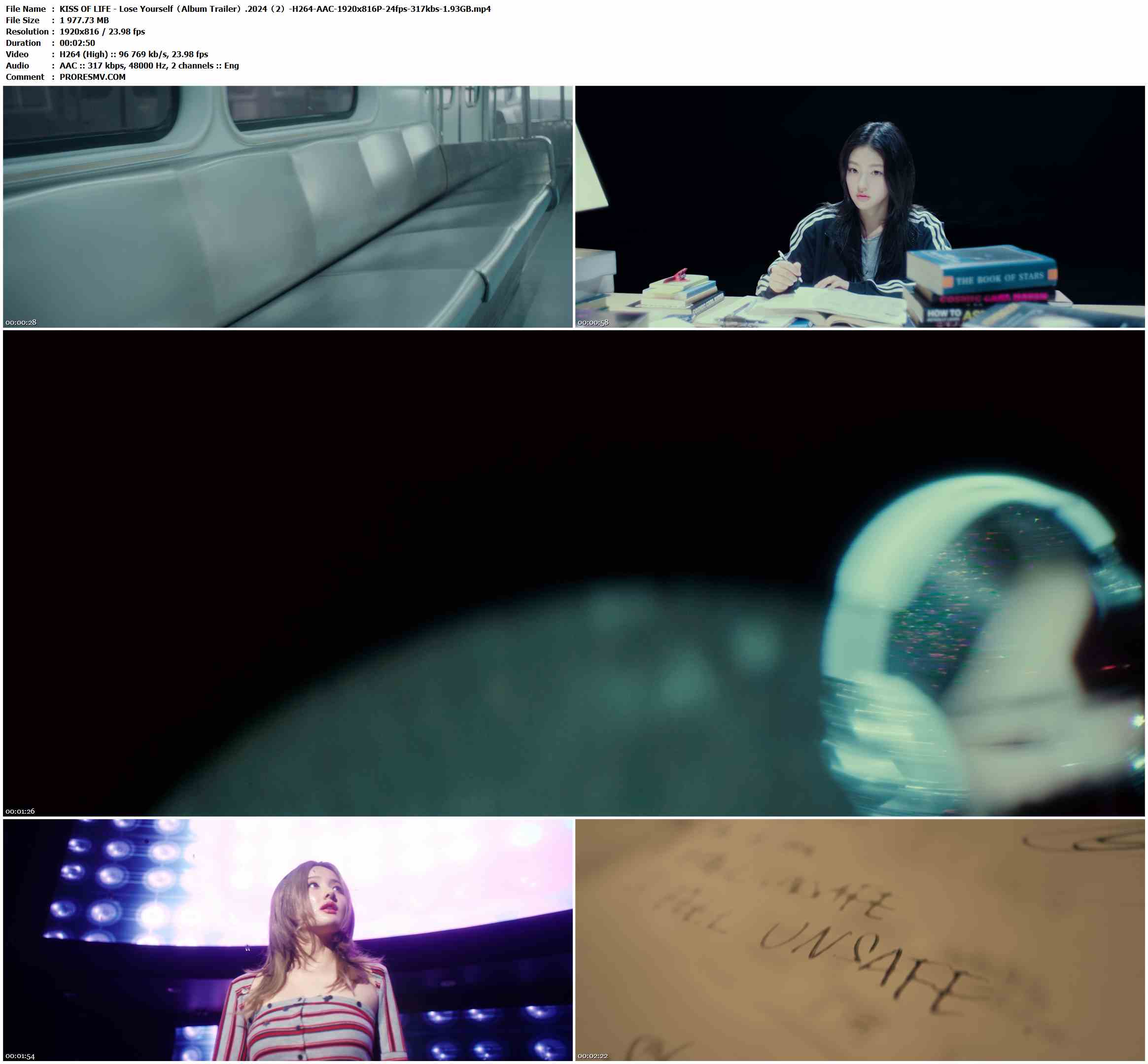 KISS OF LIFE - Lose Yourself（Album Trailer）.2024-H264-AAC-1920x816P-24fps-317kbs-1.93GB官方MV_高清MV